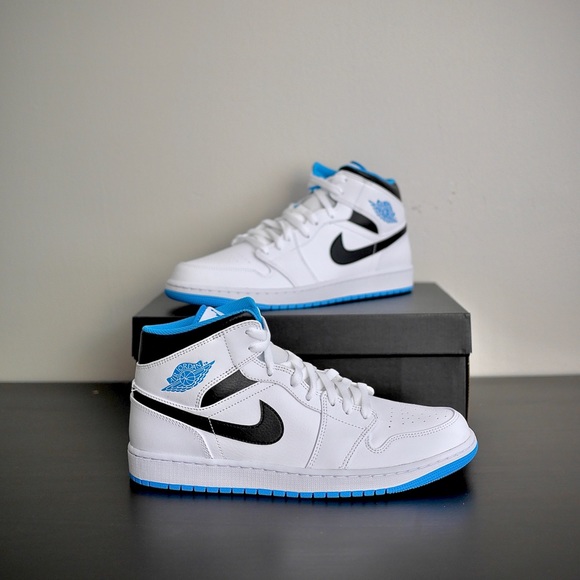 Jordan Other - Nike Air Jordan 1 Mid Men’s White/Laser Blue-Black